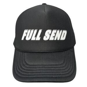 Full Send Snapback Trucker Hat Black One Size Adjustable Mesh Back Rope Outdoor